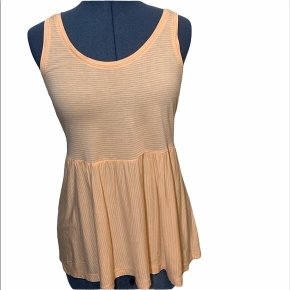 Orange and White Striped Sleeveless Top